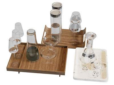 现代托盘 凉水壶 高脚杯 茶具杯子