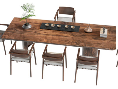 现代实木茶桌椅组合