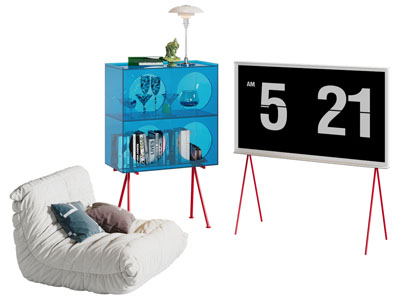 现代支架电视机 透明玄关柜 懒人沙发