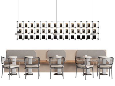 现代卡座咖啡 餐桌椅组合