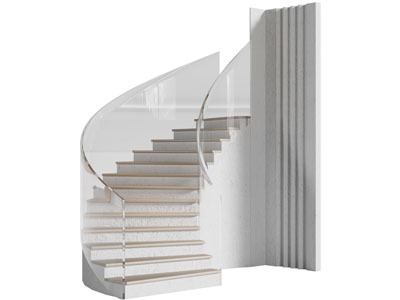 现代旋转楼梯3d模型 现代旋转楼梯