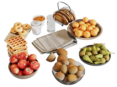 现代水果 甜点 吐司 水果食物