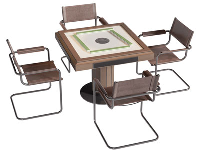 现代方形麻将娱乐桌椅组合