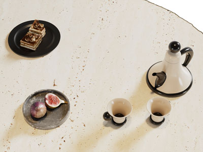 现代蛋糕 水果 咖啡摆件组合