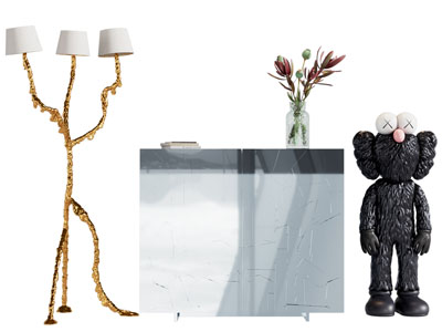 现代玄关柜 边柜 落地灯 Kaws公仔雕塑摆件3d模型 现代玄关柜 边柜 落地灯 Kaws公仔雕塑摆件