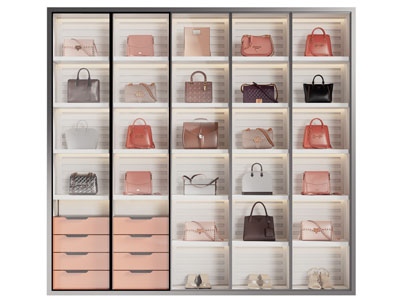 现代箱包 手提包装饰柜