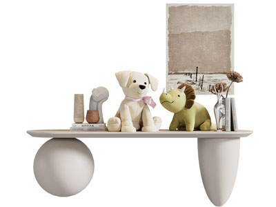 现代玩偶 饰品 书本摆件组合 挂画