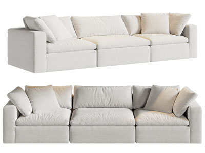 现代布艺多人沙发3d模型 现代布艺多人沙发