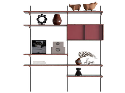 新中式开放式装饰架