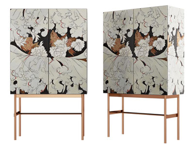 现代高脚玄关柜 边柜3d模型 现代高脚玄关柜 边柜