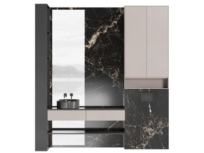 现代酒店大理石洗手台 垃圾桶一体柜