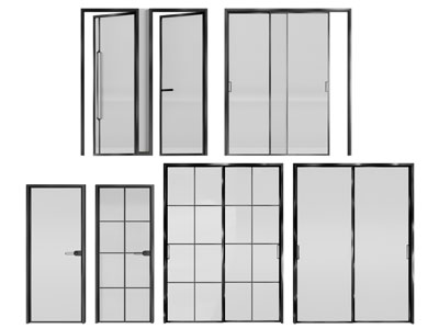 现代玻璃平开门 推拉门