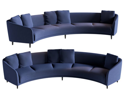 现代弧形多人沙发3d模型 现代弧形多人沙发