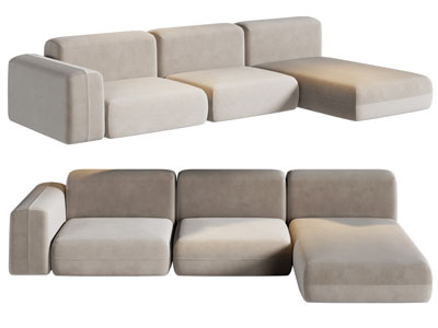 现代布艺转角多人沙发3d模型 现代布艺转角多人沙发