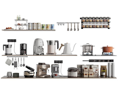 现代咖啡机 锅具 调料瓶 厨具用品