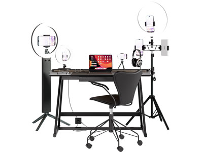 现代直播间办公桌椅组合 直播架