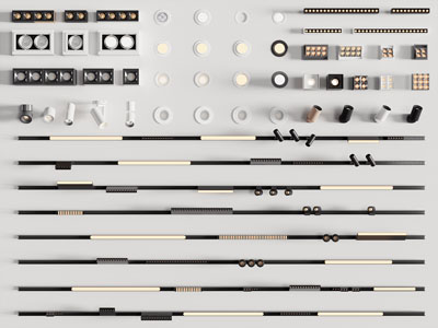 现代筒灯射灯 轨道磁吸灯 格栅灯