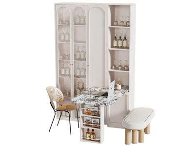 现代酒柜 餐桌椅组合