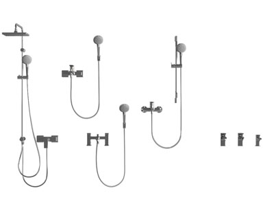 现代金属淋浴花洒