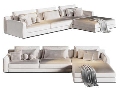 现代布艺转角多人沙发3d模型 现代布艺转角多人沙发