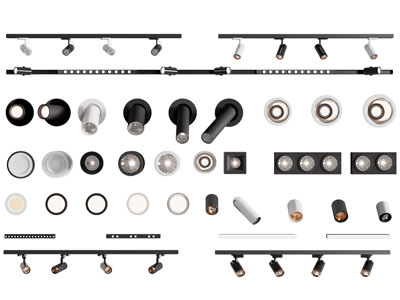 现代轨道磁吸灯 筒灯射灯