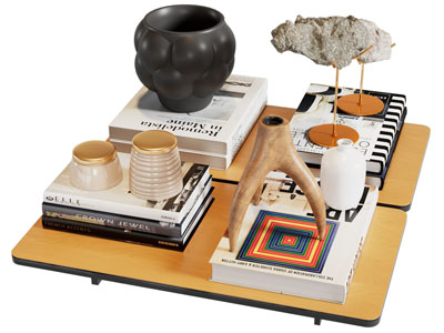 现代书本 饰品摆件组合