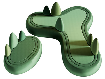 现代卡通多人沙发3d模型 现代卡通多人沙发