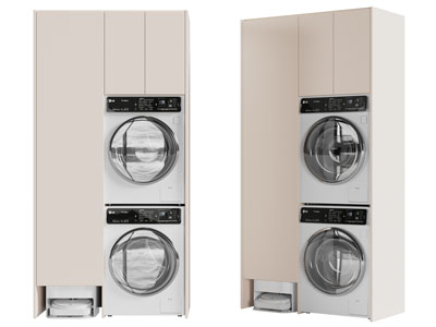 现代阳台洗衣机收纳柜