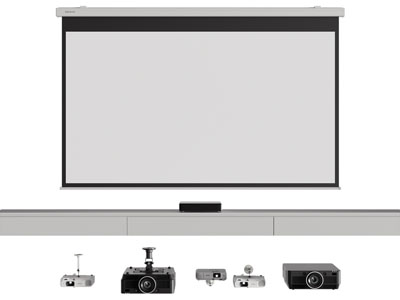 现代投影仪 投影幕布3d模型 现代投影仪 投影幕布