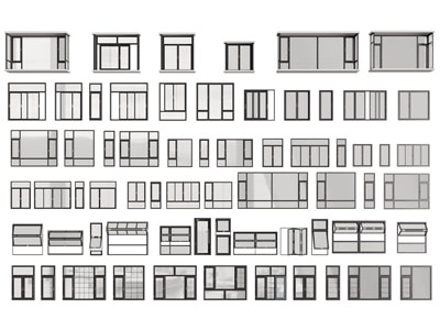 现代平开窗户 阳台窗 折叠窗户