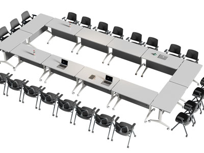 现代长方形会议桌椅组合3d模型 现代长方形会议桌椅组合