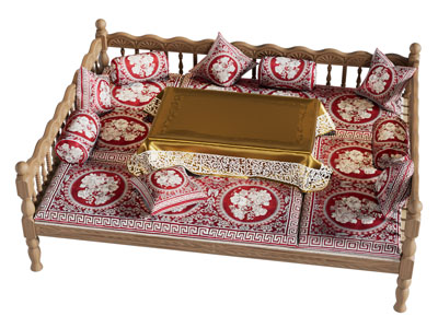 中东实木床桌 罗汉床3d模型 中东实木床桌 罗汉床