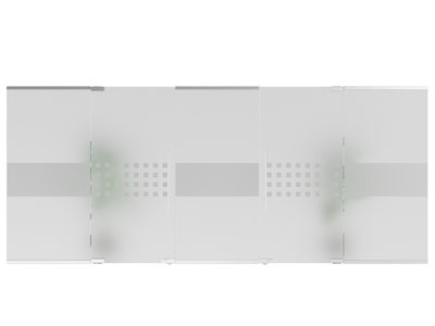 现代办公磨砂玻璃隔断 平开门