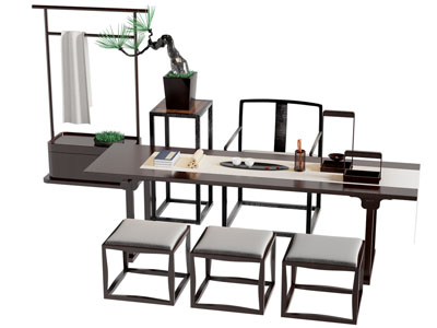 新中式茶桌椅组合