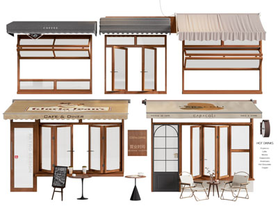 现代咖啡厅上下推拉窗户 折叠窗户