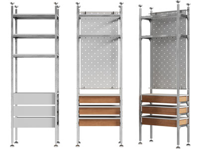 现代开放式型铝材置物架