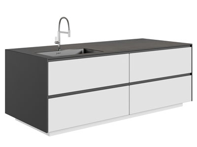 现代水吧台 厨房中岛台