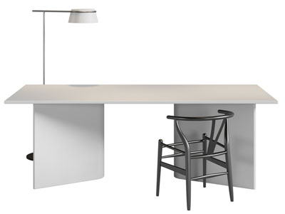 新中式长方形书桌椅组合3d模型 新中式长方形书桌椅组合