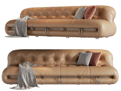 现代多人沙发3d模型 现代多人沙发