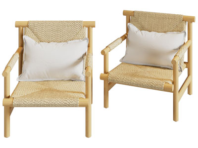 新中式编织休闲椅子