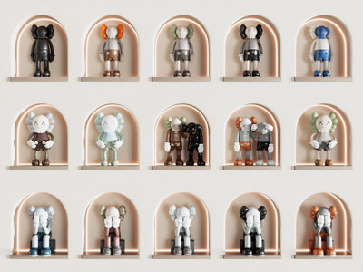 现代Kaws公仔摆件组合