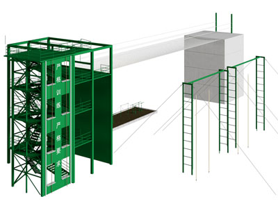 工业风loft训练基地 钢结构训练塔龙门架3d模型 工业风loft训练基地 钢结构训练塔龙门架