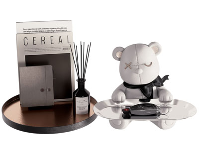 现代小熊收纳架 托盘 香薰摆件组合