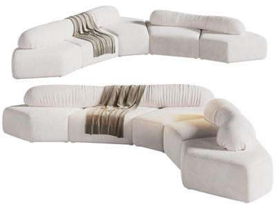 现代转角多人沙发3d模型 现代转角多人沙发