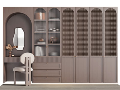 法式中古风衣柜 梳妆台3d模型 法式中古风衣柜 梳妆台