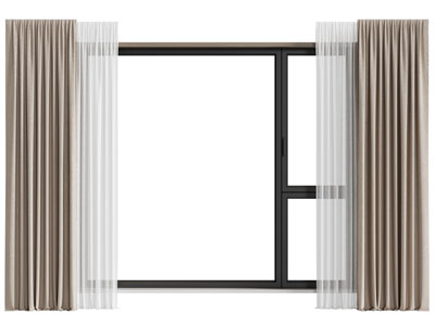 现代窗帘窗纱3d模型 现代窗帘窗纱