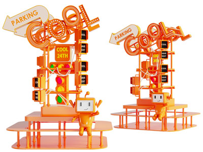 工业风loft美陈 户外装置 演绎舞台