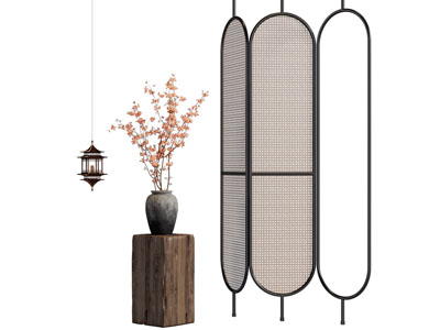 侘寂风屏风 吊灯