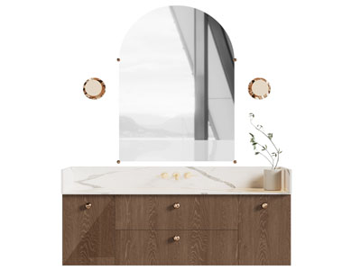 现代洗手台 镜子 壁灯