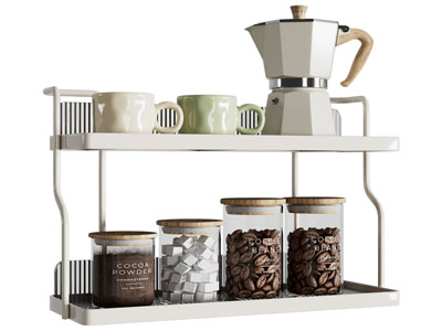 现代墙面密封罐 咖啡壶 杯子摆件组合